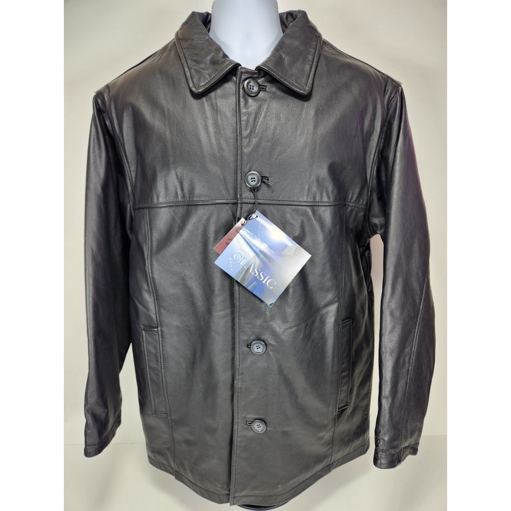 NWT North End Classic‎ Men's M Black Leather Jacket w/  Ezem™ System